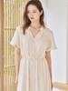 NOUVE V-Neck Shirring Dress - Ivory