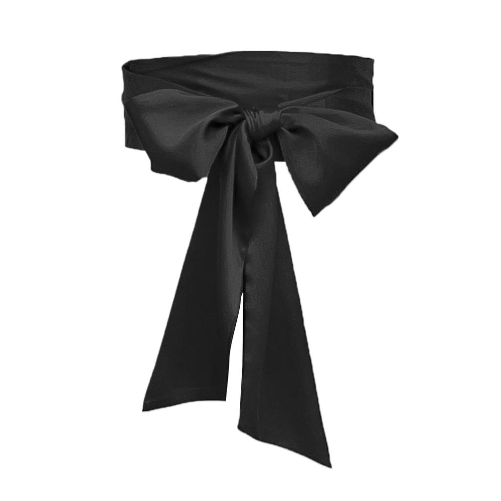 Ribbon Waistband Wide Belt Women's Dress Bow Tie Sash Corset Belt for Weddings and Parties 250cm Long Solid Color