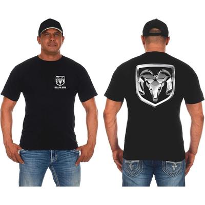 JH Design Men's Dodge Ram Logo T-Shirt Short Sleeve Black Shirt