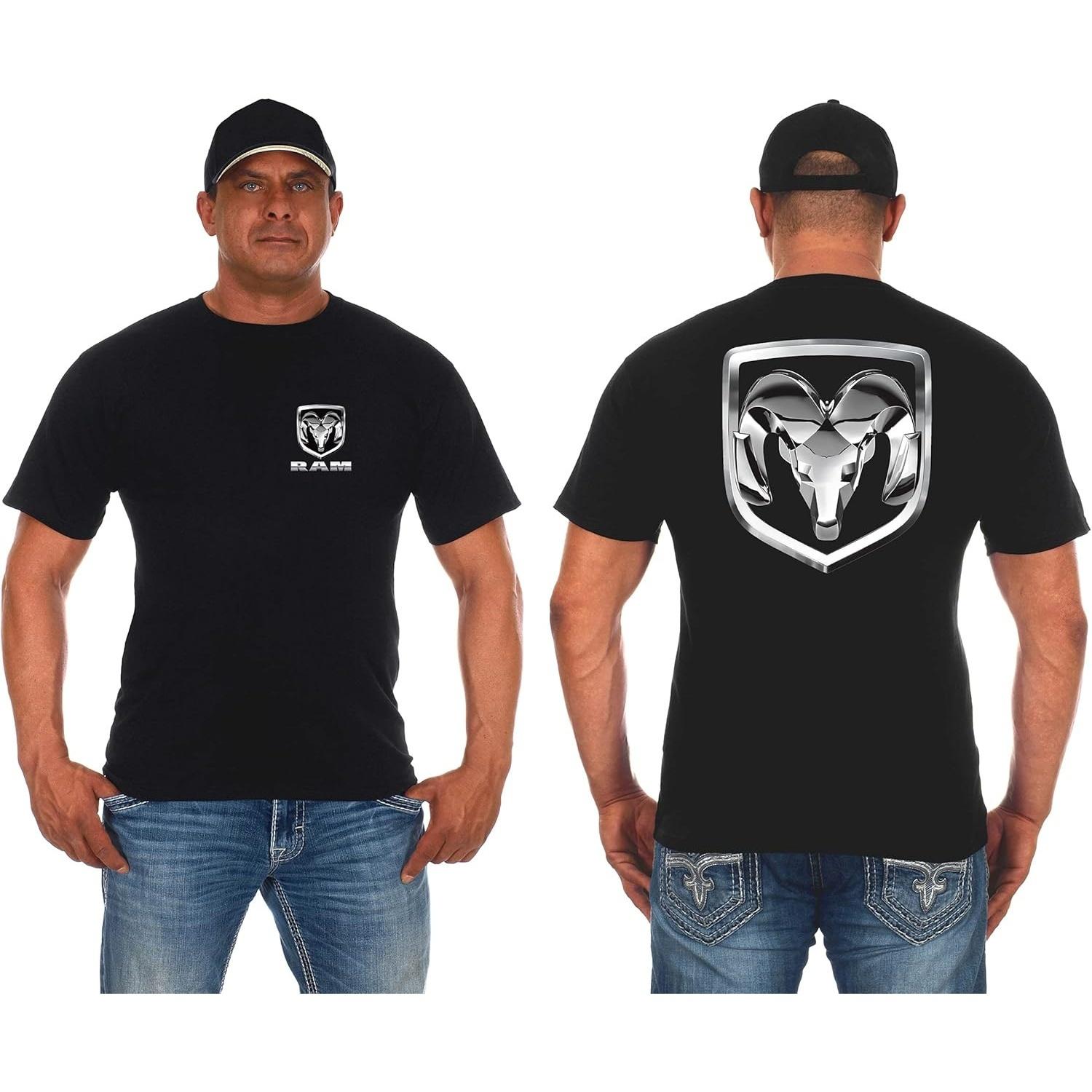 

JH Design Men s Dodge Ram Logo T-Shirt Short Sleeve Black Shirt S разноцветный