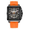 MEGIR Men's Square Chronograph Watch 3ATM Waterproof Quartz Sport Wristwatch for Men with Date & Stopwatch Relogio Masculino