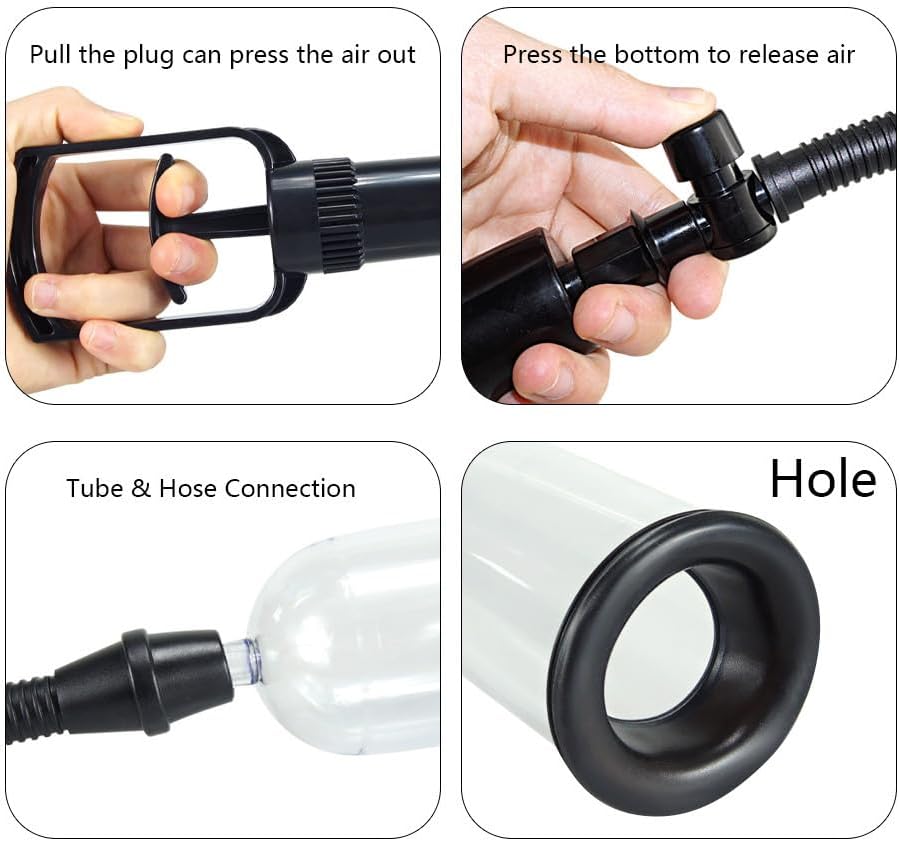Male Penis Pump Physical Stretching Negative Pressure Vacuum Manual Penis Enlarger Dick Trainer Long-lasting Masturbation Device