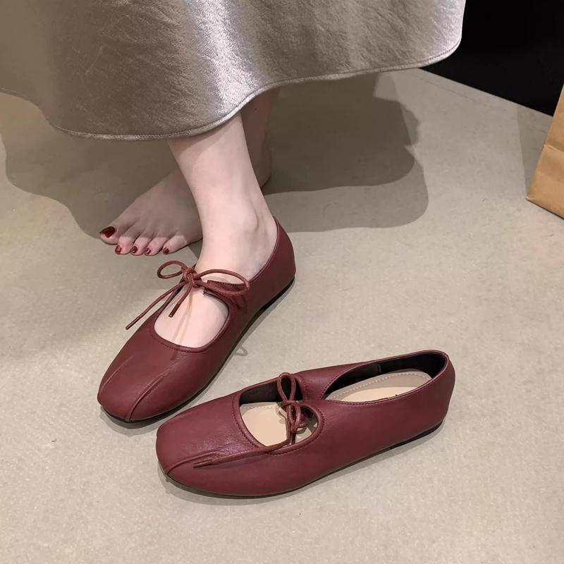 Fashion SUOJIALUN 2025 Autumn New Brand Women Flat Shoes Fashion Round Toe Lace Up Mary Jane Shoes Soft Flat Heel Ladies Boat Shoes