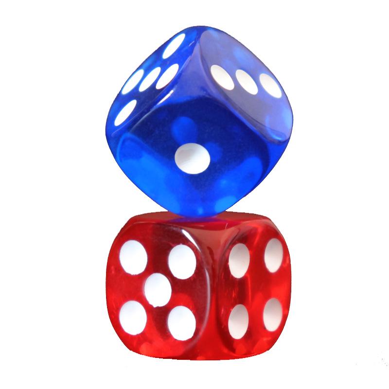 Multicolored Transparent Acrylic Dice Set for Children and Games