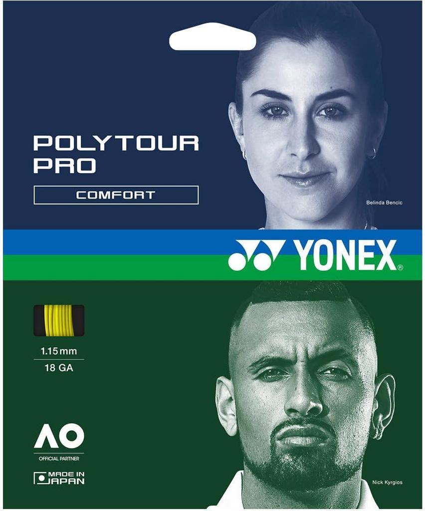 YONEX Poly Tour Pro 115 Tennis Flash 12m String, Yellow, (PTGP115)
