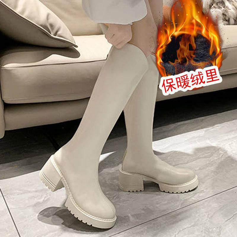 Small thick-soled boots women's autumn new models, but knee-high knight boots long boots women's autumn and winter boots