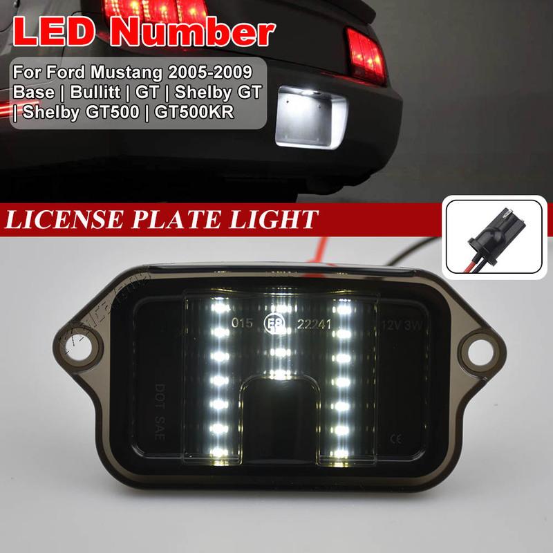 1Pc LED Rear License Number Plate Light 6000K White For Ford Mustang Base Bullitt GT Shelby GT500 GT500KR 2005 2006 2007 2008