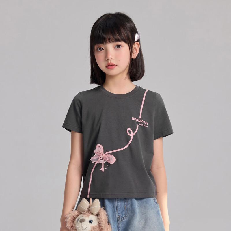Girls' Bowknot Lyocell Blend Breathable T-Shirt