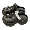 Thick-Soled Clog Shoes for Women Summer Ins Trend Closed-Toe Non-Slip Cartoon Shoes Outdoor Height-Increasing Beach Slippers