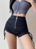 High Waist Shorts for Women Slim Fit Zipper Shorts Hot Girl Style Sexy Elastic Hot Pants Casual Female Clothing