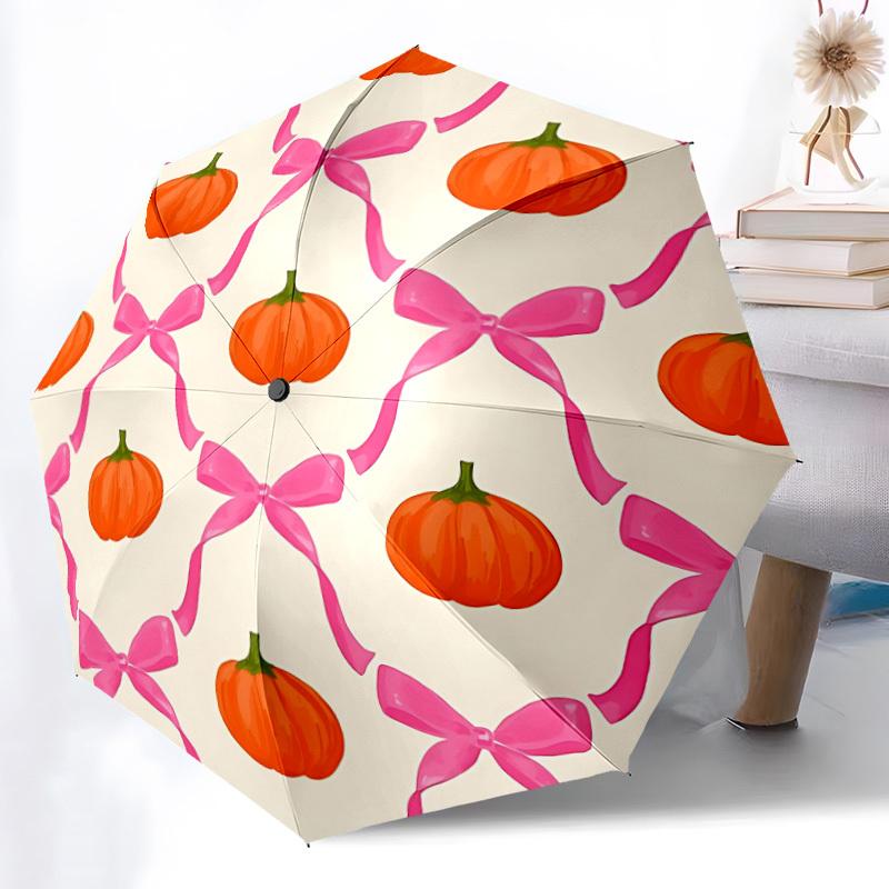 

1pc Pumpkin Pattern Automatic Opening/Closing Folding Umbrella with 8 Ribs, Portable Sunshade Umbrella Birthday and Holidays gifts yy250105118