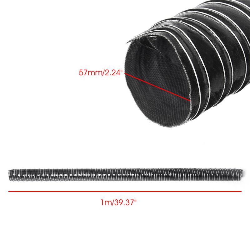 Car Hood Air Intake Pipe Ventilation Hood Air Intake Pipe 1m Air Ducting Hose Tube 76/70/63/60/57/51/45mm Flexible Filter Pipe