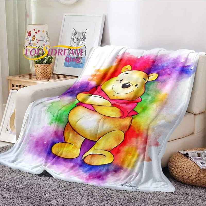Winnie the Pooh Printed Blanket Flannel Blanket Bed Throw Soft Cartoon Printed Bedspread Bedspread Sofa Blanket