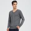Hengyuanxiang Men's Fine Spun Pure Cashmere V-Neck Sweater