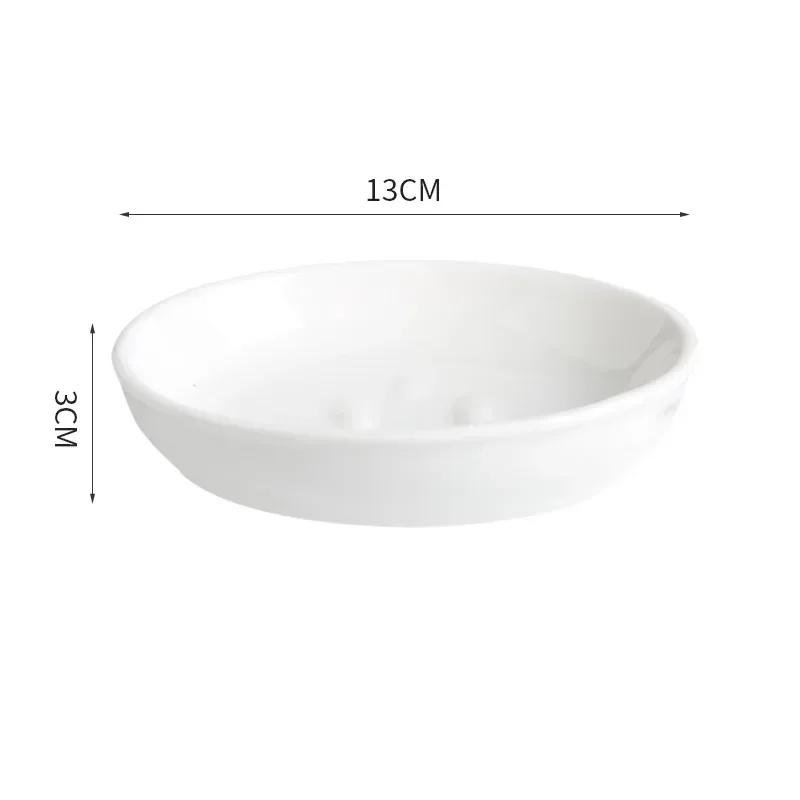 Light Luxury Soap Rack Ceramic Marbling Round Shape Household Kitchen Accessories Soap Dish Holders Organizer Bathroom Storage