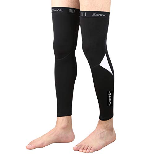 Santic Men's Leg Warmers with Fleece Lining for Cycling, Bicycles, and Outdoor Sports