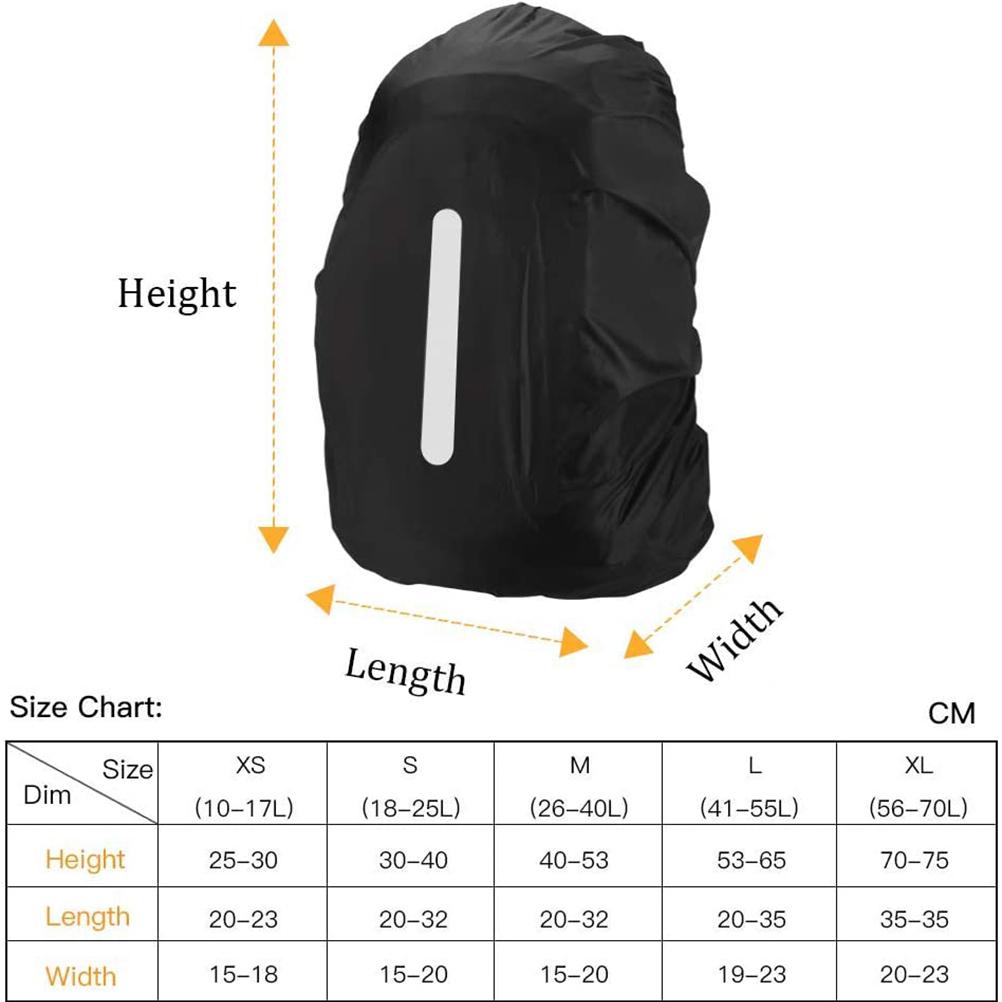 Backpack Rain Cover Waterproof Bag Cover with Reflective Belt Safety Rain Cover