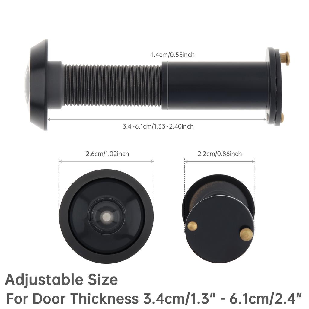 1 Piece 0.55inch Solid Brass 180 Degree High Definition Door Viewer with Rotating Privacy Cover, Security Peek Peep Holes