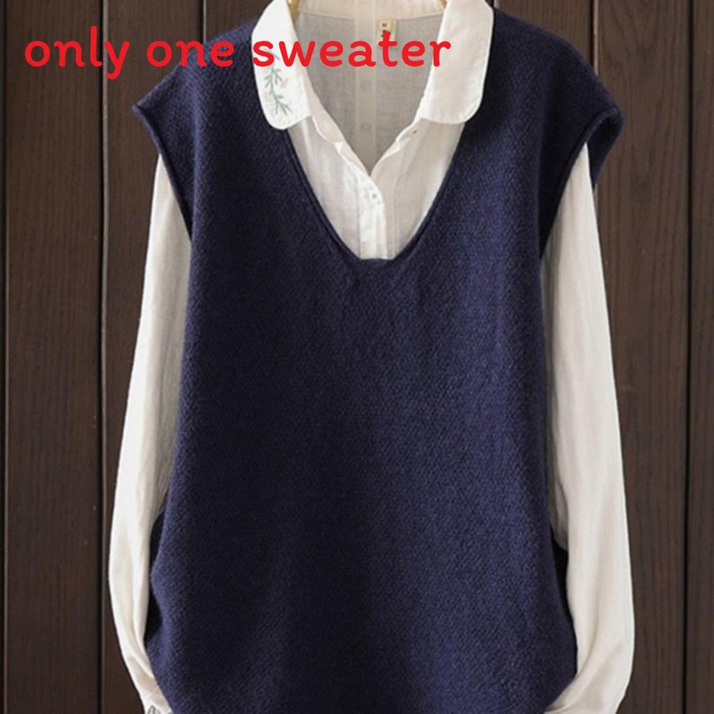 Gebreide Mouwloze Vest voor Dames met Abstracte Print voor Herfst Winter Layering