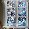 9 Sheets Christmas Window Clings Cute Santa Snowman Reindeer Merry Christmas Glass Stickers  Winter Wonderland Window Decals
