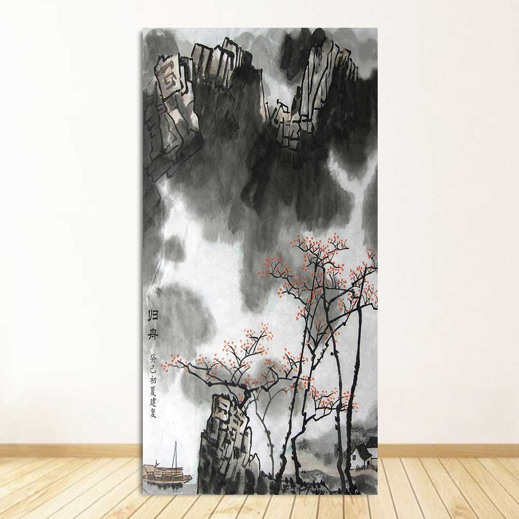 Classic Chinese Ink painting Landscapes Large Size Wall Picture For Living Room Home Decor-7 Huge Size Canvas Print Painting,