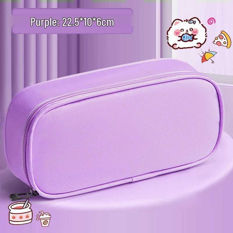 Double Layer Cartoon Pencil Case for Students - Large Capacity, High-Quality Print