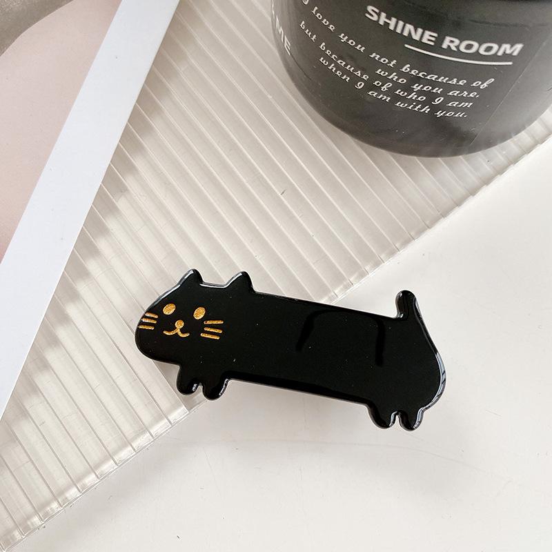 1pc Korean Version of the Acetate Plate, Cute Short-legged Three-color Cat Hair Clip, Duck Mouth Clip