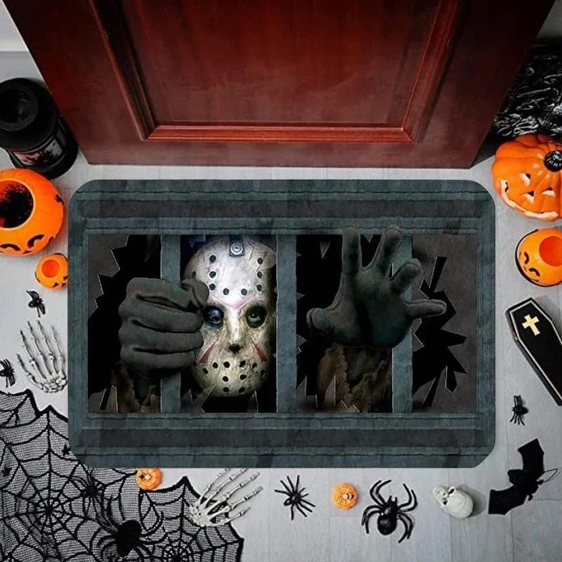 Halloween Skull Welcome Entrance Doormat Home Decoraions Carpet for Living Room Kitchen Non-slip Doormat Bathroom Foot Pad