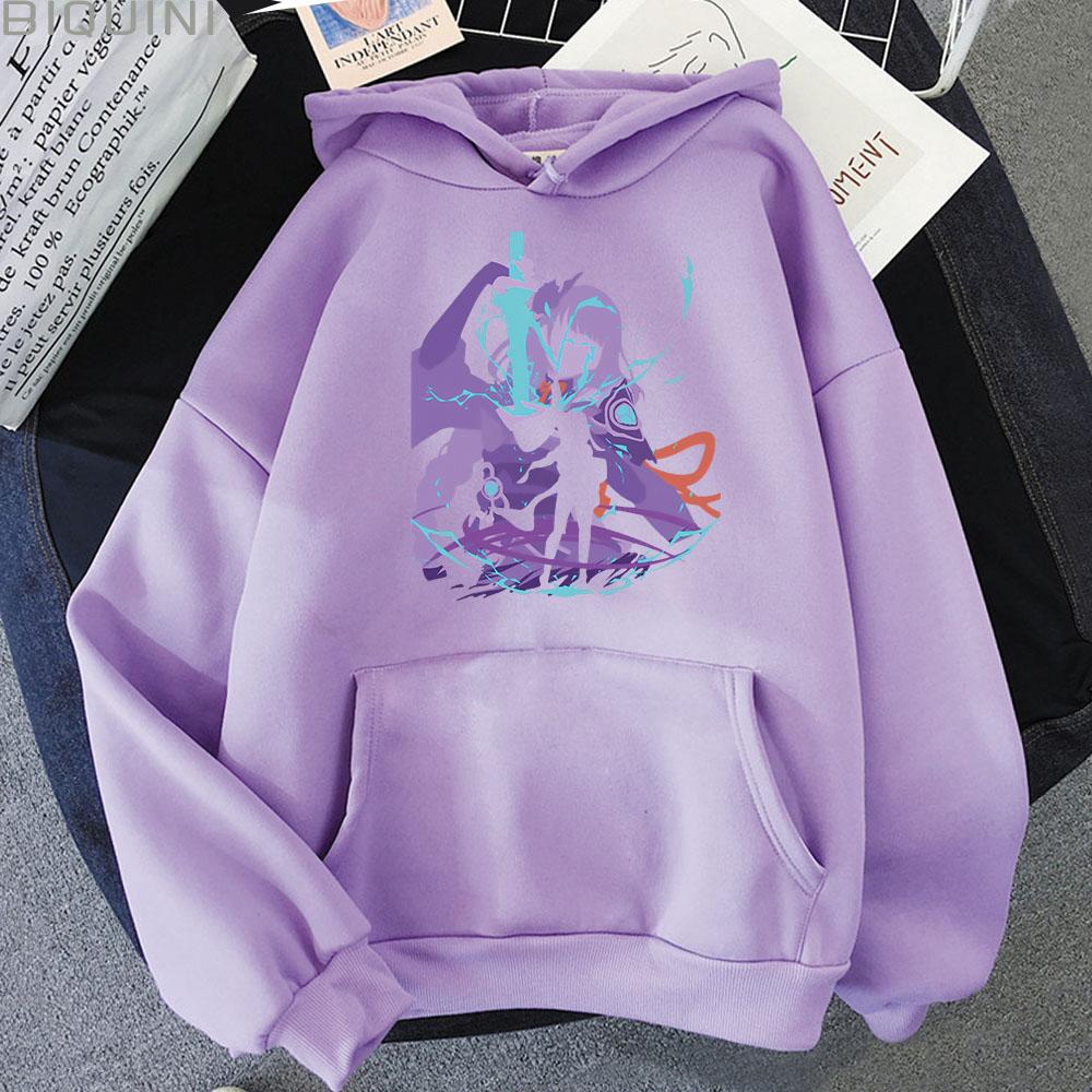 Genshin Impact Hoodie Raiden Shogun Vintage Sweatshirt Women/Men Japanese Streetwear Colors 12 Anime Clothes Graffiti Game Print