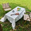 French White Picnic Mat Shooting Photography Background Cloth High-End Coffee Table Dining Table Cloth Cabinet Cover Towel