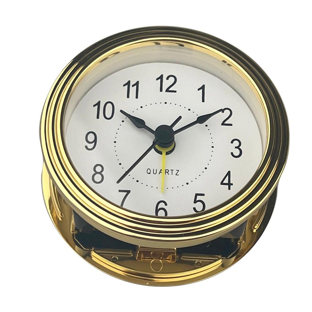 Multifunctional 3Inch Clock Insert Replacement with Arabic Numeral Display Snooze Clock Head Repair for Craft Projects