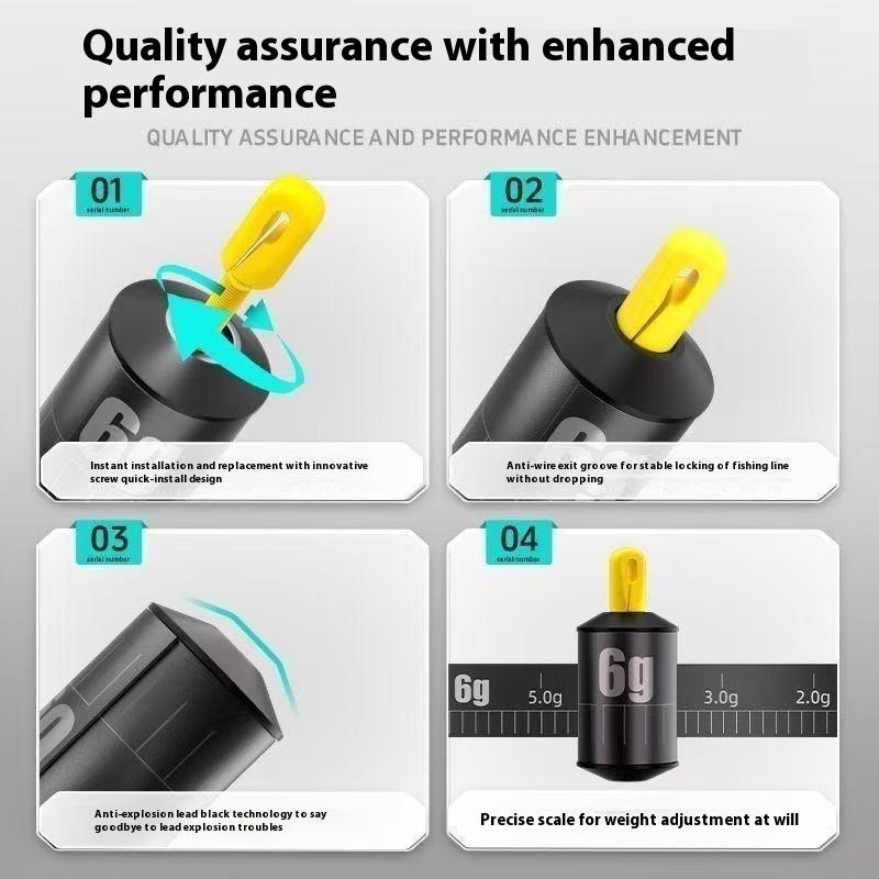 5Pcs Fishing Weights Kit Water Drop Sink Adjustable Proportional Fishing Alert Compact Weight Cylindrical Scale Fishing Tackle