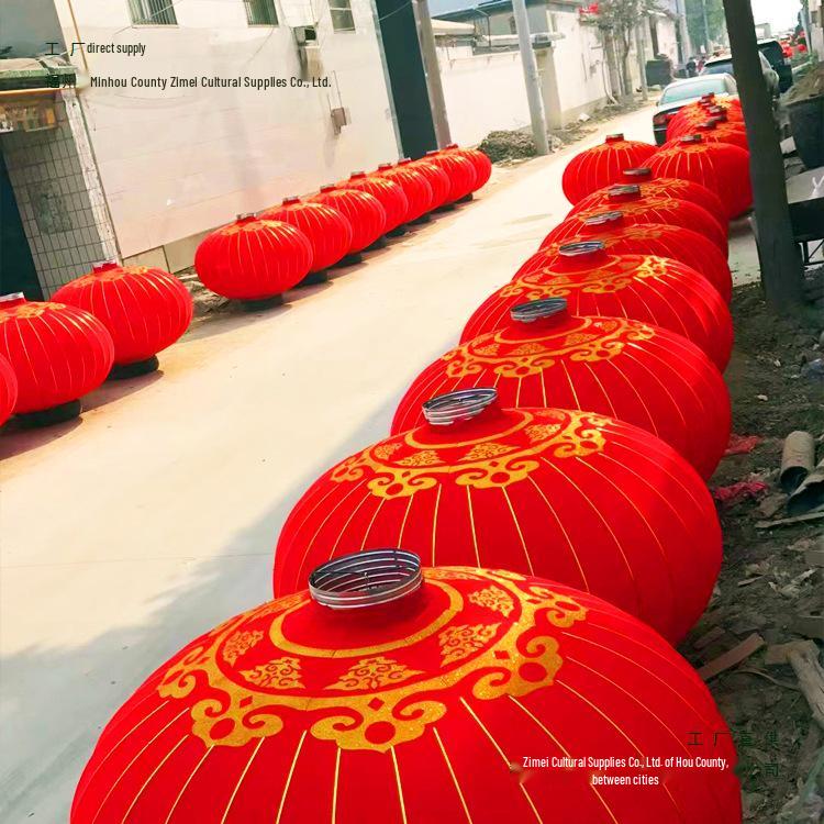 Large Outdoor Waterproof Iron Lantern for New Year and Spring Festival Celebrations