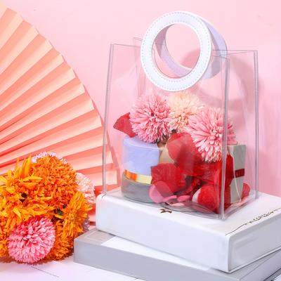 Plastic Gift Bag with Handle Clear Wedding Anniversary Birthday Gift Bag Wrapping Shower Jewelry Making Display Packing Supplies