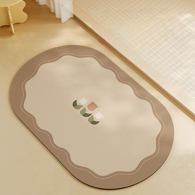 Bathroom Diatom Mud Floor Mat Special Carpet for Bathroom Floor Toilet Door Moisture Absorbing Fast-dry Anti-slip Mat