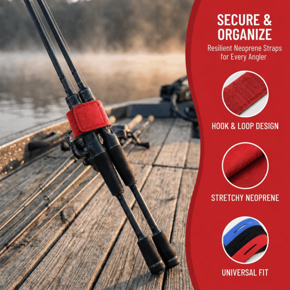 30PCS Elastic Fishing Rod Belts Neoprene Fishing Pole Straps Durable Fishing Rod Straps  Fly Rods