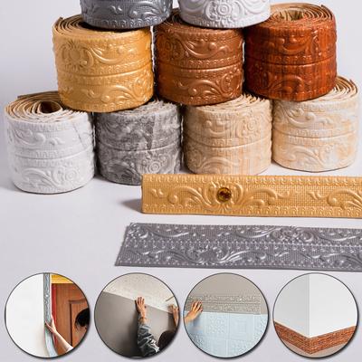 1PC For Floor Corner Wall Stickers Self-adhesive 3D Embossed Waist Line Creative Home Decoration