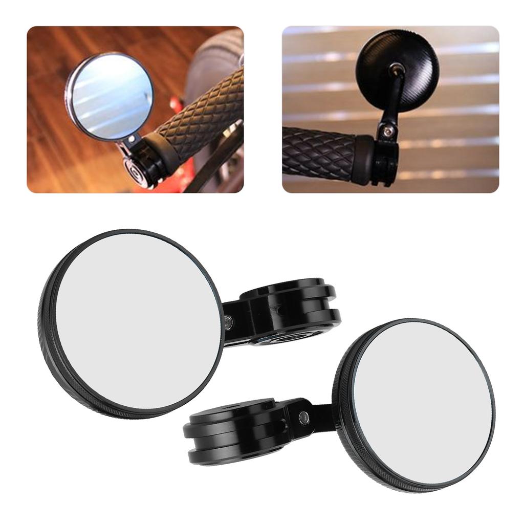 CNC Aluminum Handlebar Rearview Mirrors Anti Glare Blue Glass for Motorcycle Modification