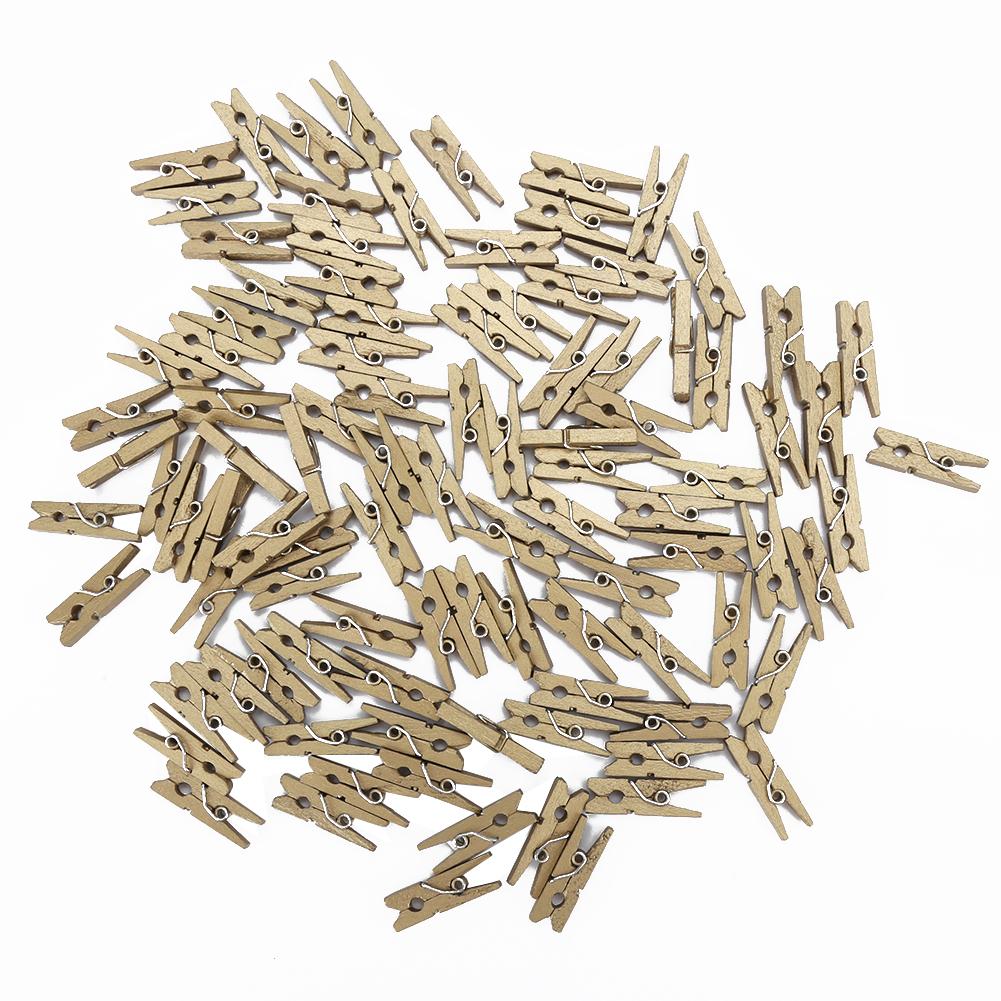 Mini Wooden Photo Clip Wall Decoration Scrapbook Picture Postcard Note Wood Clamp