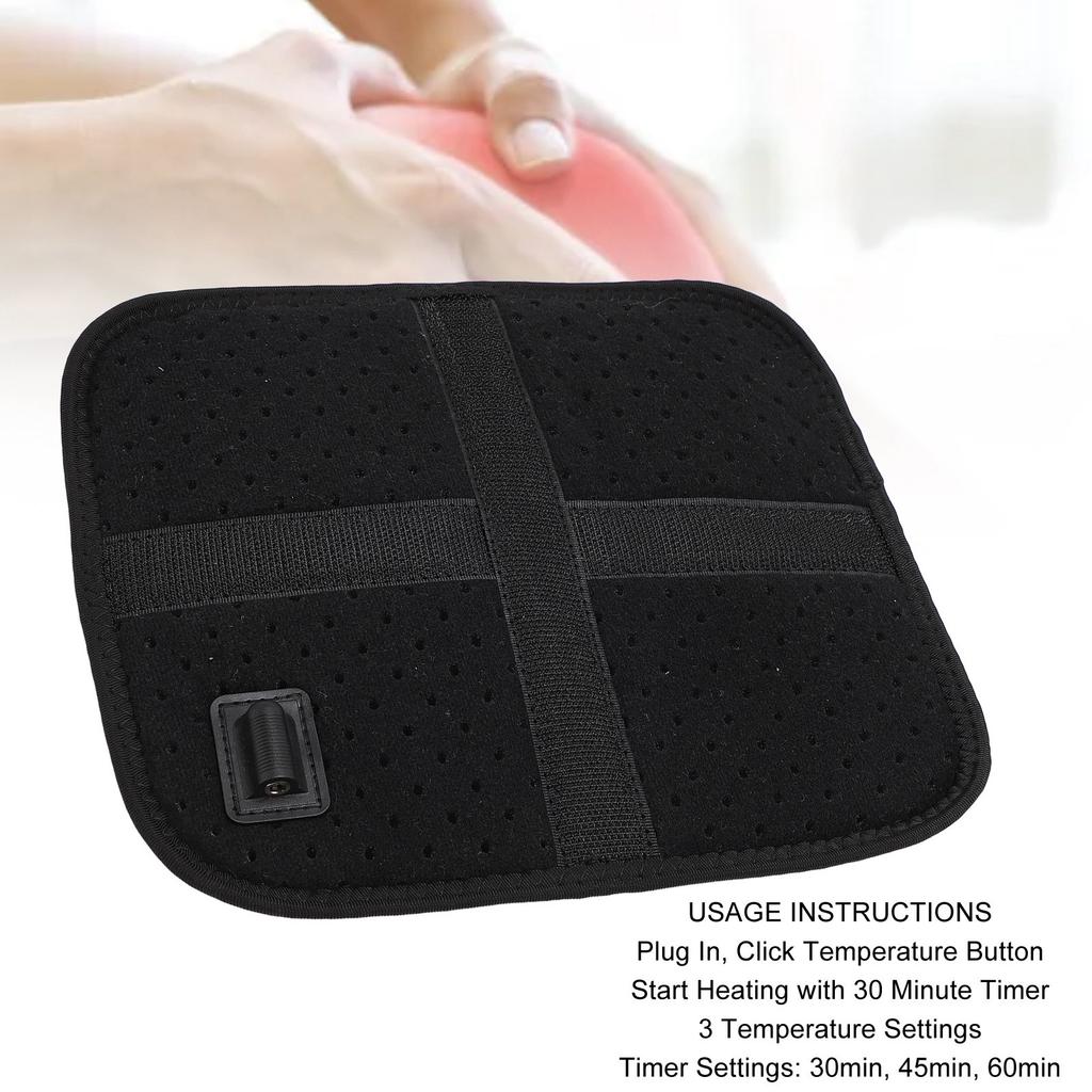 USB Heating Pad with Inner Mesh Pocket Far Infrared Carbon Fiber 3 Heating Levels 3 Timer Sore Relief Electric Heated Pad for Waist Knee
