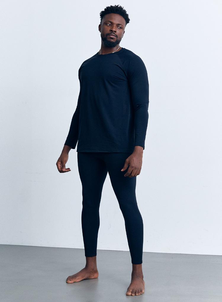 AIRIT [2 Pack] Soft Warm Inner T-Shirt Bk + Soft Warm Inner Tights Bk (A Type)