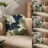 Winter Christmas Pine Leaf Pillow Case Comfort Sofa Bed Silky Elegant Invisible Zipper Custom Decorative Cushion Cover