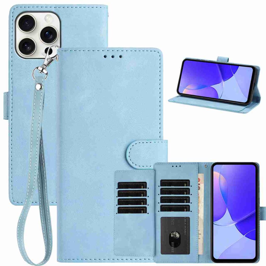 Für iPhone 7-17 Brieftaschenstil Mattes Leder Handyhülle, Mehrere Kartenfächer & Ständer, Stoßfeste Schutzhülle (8 Farben)