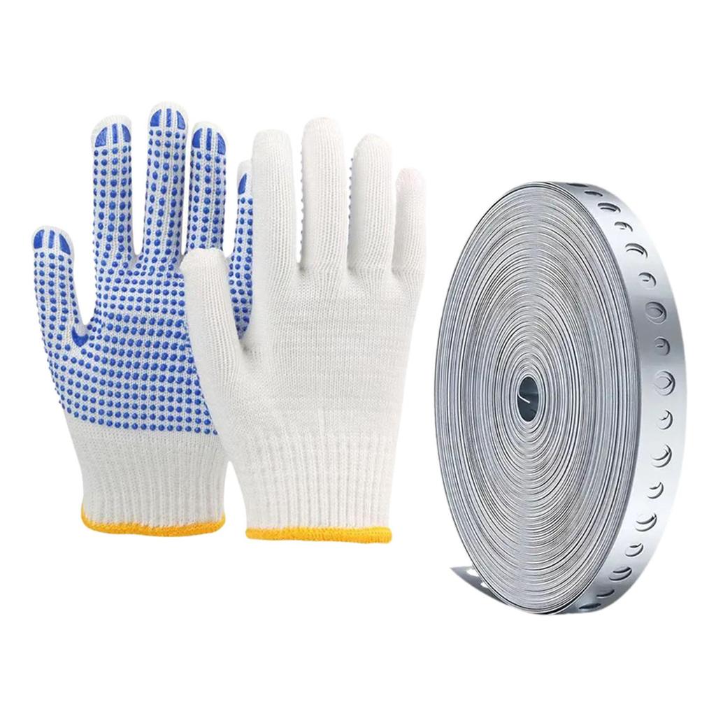 Pipe Hanger Strap Metal Securing Straps Tape with Gloves Home Repair Accessories Band DIY for