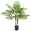 Artificial Palm Tree with 14 PEVA Leaves, 120cm Decorative Artificial Plant with Pot and Moss Effect, Green