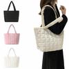 Solid Color Quilted Shoulder Bag Korean Style Quilted Handbag  Ladies Shopper