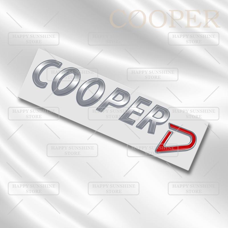 3D kovový znak Cooper S D na zadní výklopnou záď kufr Auto samolepka Karoserie kufru Pro MINI T36 JCW Černé písmena Znak Dekorace Příslušenství