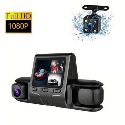 1080P Triple Lens Kamera do auta Palubní kamera Přední vnitřní a zadní HD auto DVR 120° úhlová smyčka nahrávání Gravitační senzor