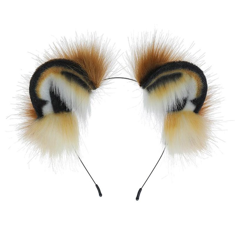 

Милый тигр для кошачьих ушек Прочный обруч для волос Женская повязка на голову Макияж для повязки на голову для умывания лица Душ Рождественский аксессуар для волос 1