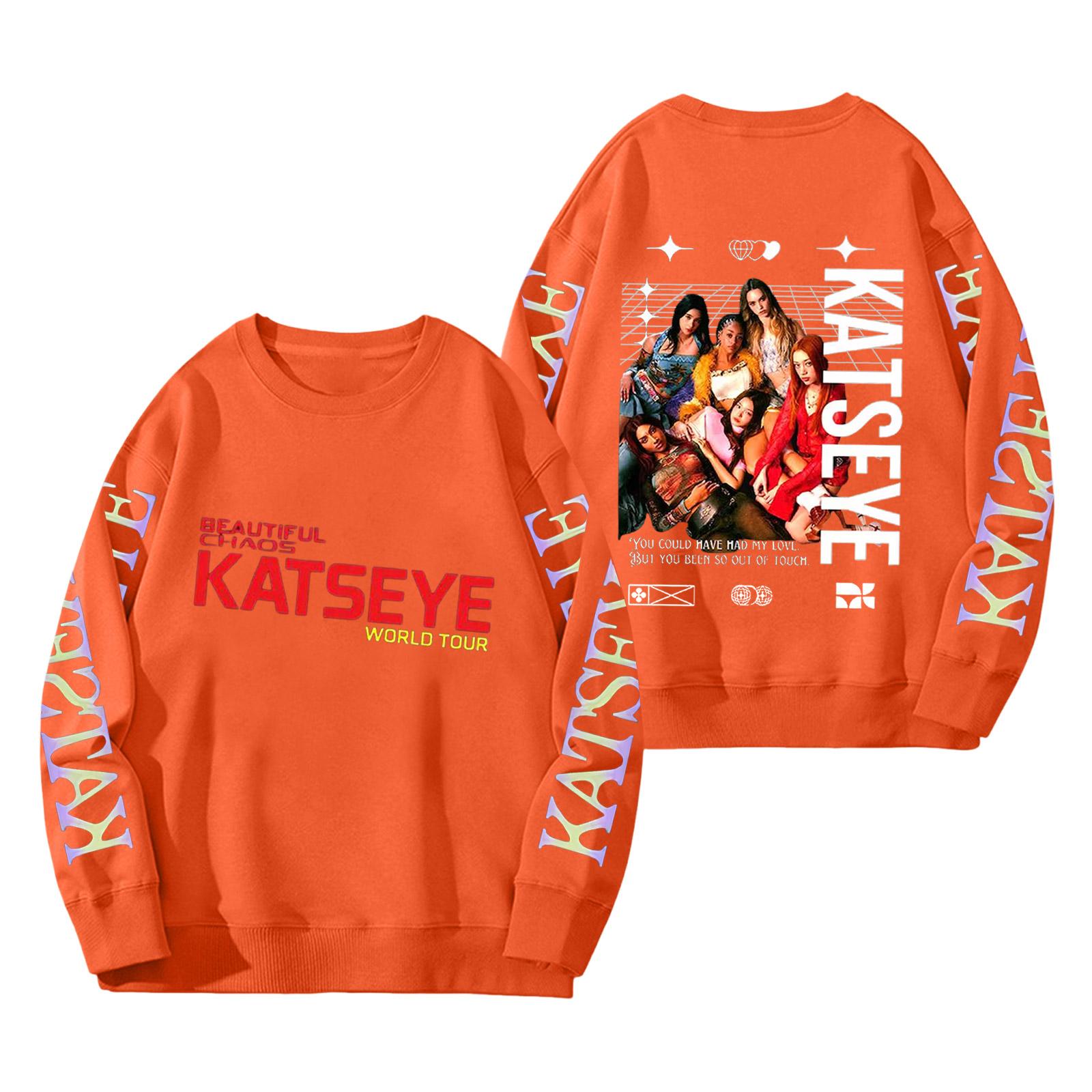 

Жіночий модний пуловер з довгим рукавом, принтом та круглим вирізом M шафрановий